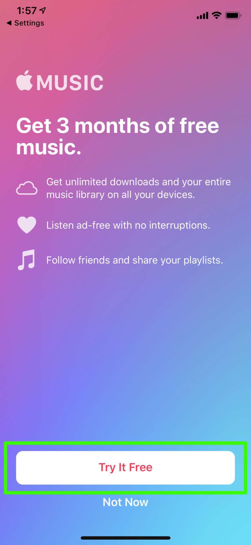 How to subscribe to 3 free months of Apple Music on iPhone and iPad.