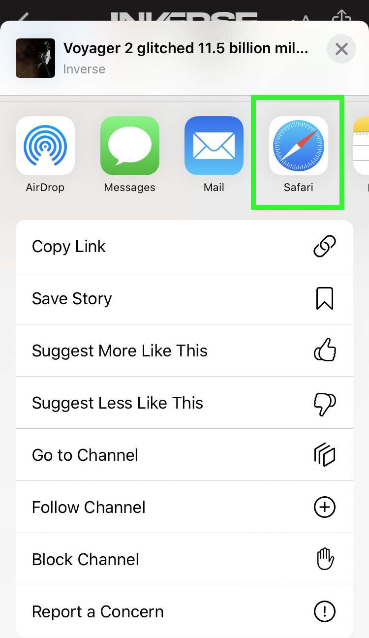 Apple News open story in Safari 2 Apple News open story in Safari 2