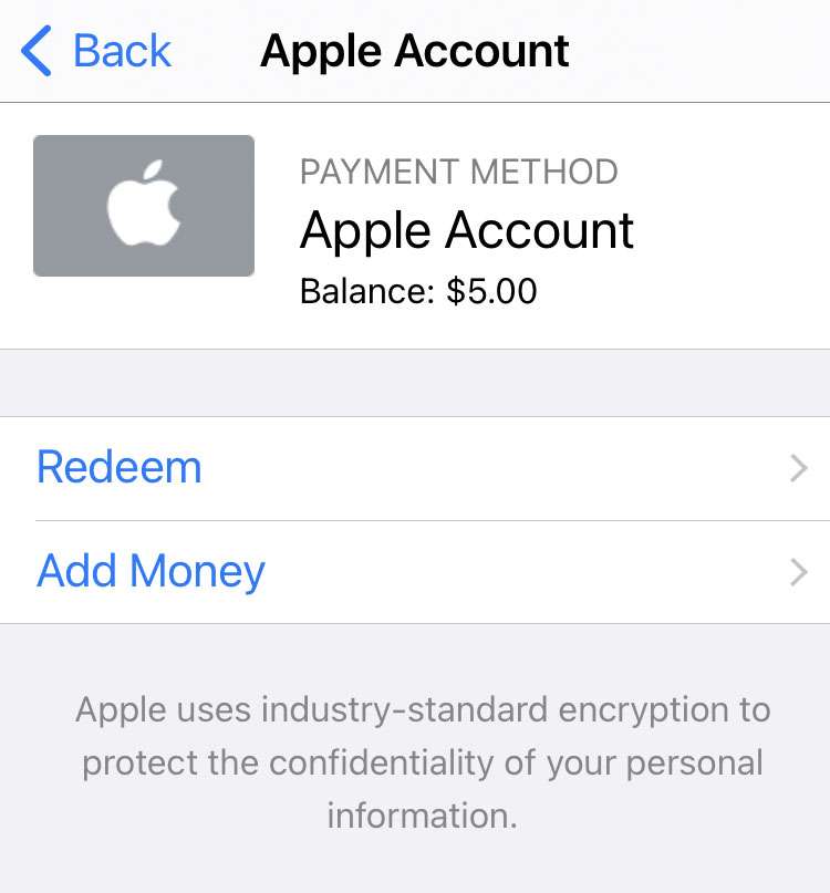 Apple Account check credit balance 7