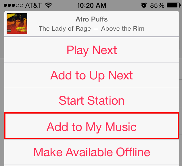 Add to My Music