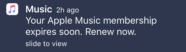 Apple Music Notification