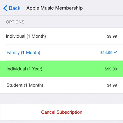 Apple Music $99