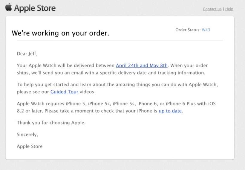 Apple Watch Letter Apple Watch Letter