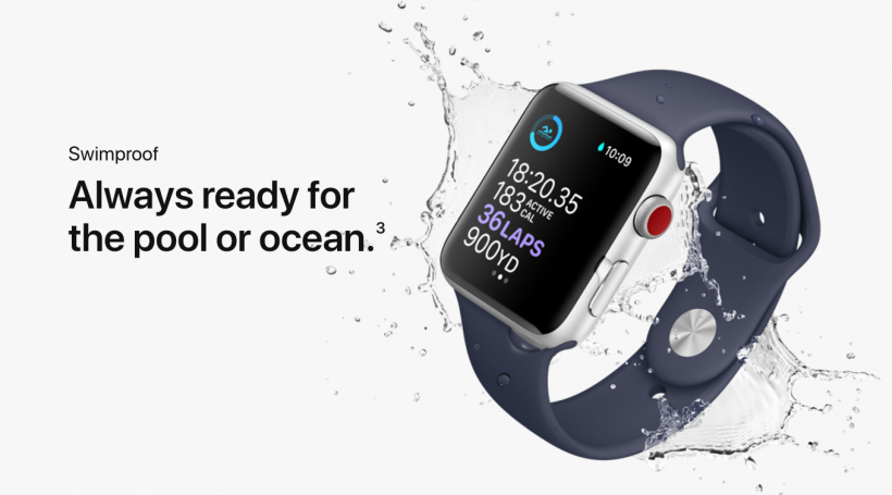 is the iwatch 3 water resistant
