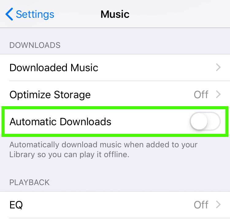 Apple Music automatic downloads on iPhone