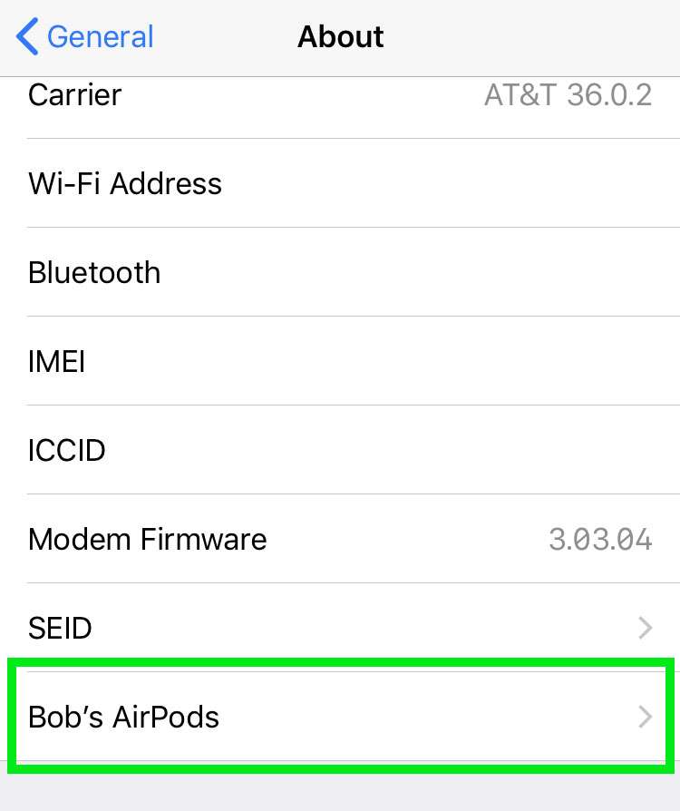 AirPods serial number 3