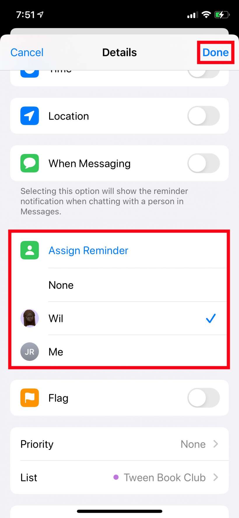 How to assign reminders in shared Reminder lists on iPhone and iPad.