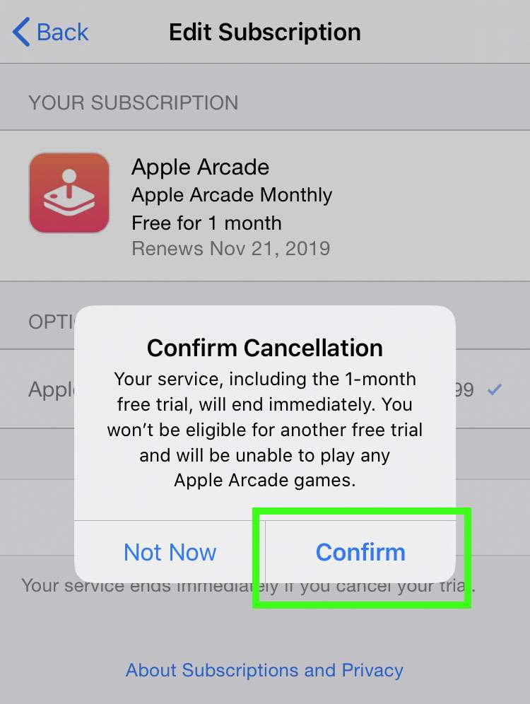 Apple Arcade unsubscribe 5