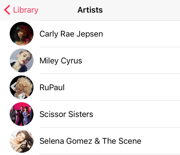 Apple Music Artists Tab