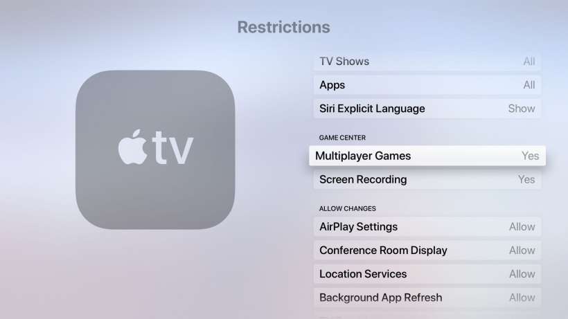 How to set parental restrictions on Apple TV.