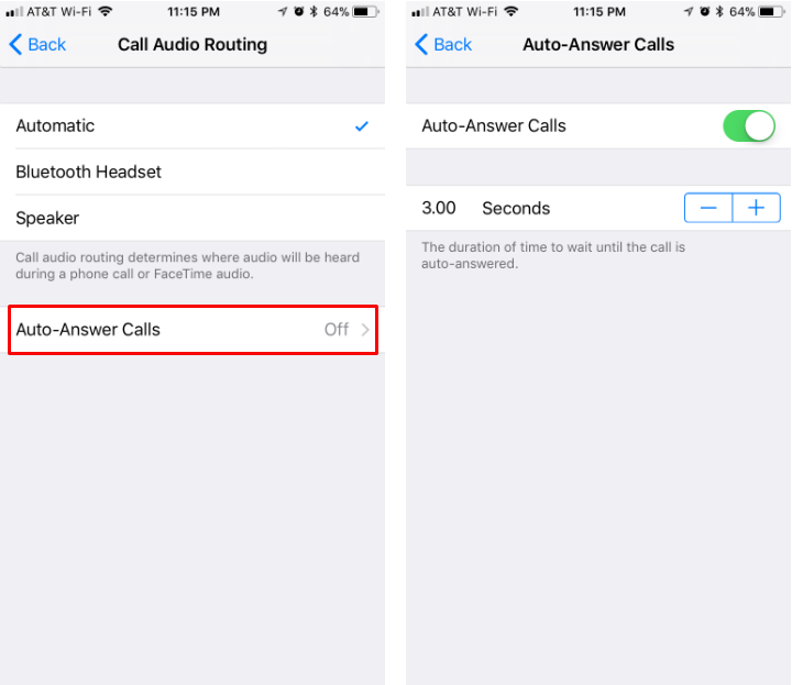 How to activate auto-answer calls on iPhone.