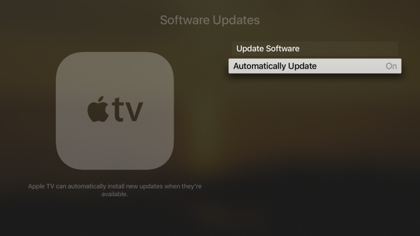 Disable auto system updates tvOS