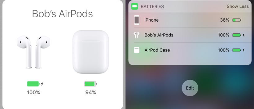 do AirPods / case battery levels? | The iPhone