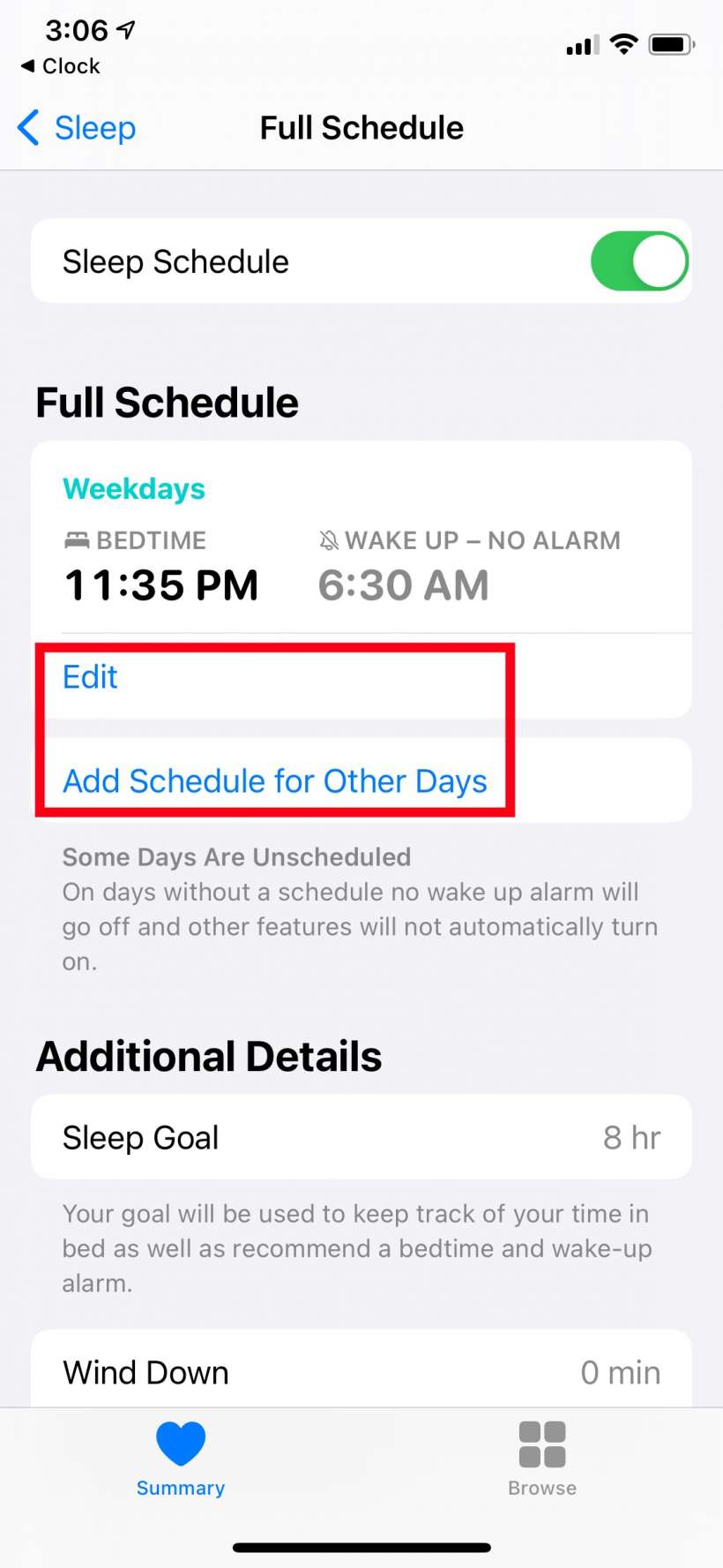 How to schedule Bedtime sleep schedule alarms on iPhone.