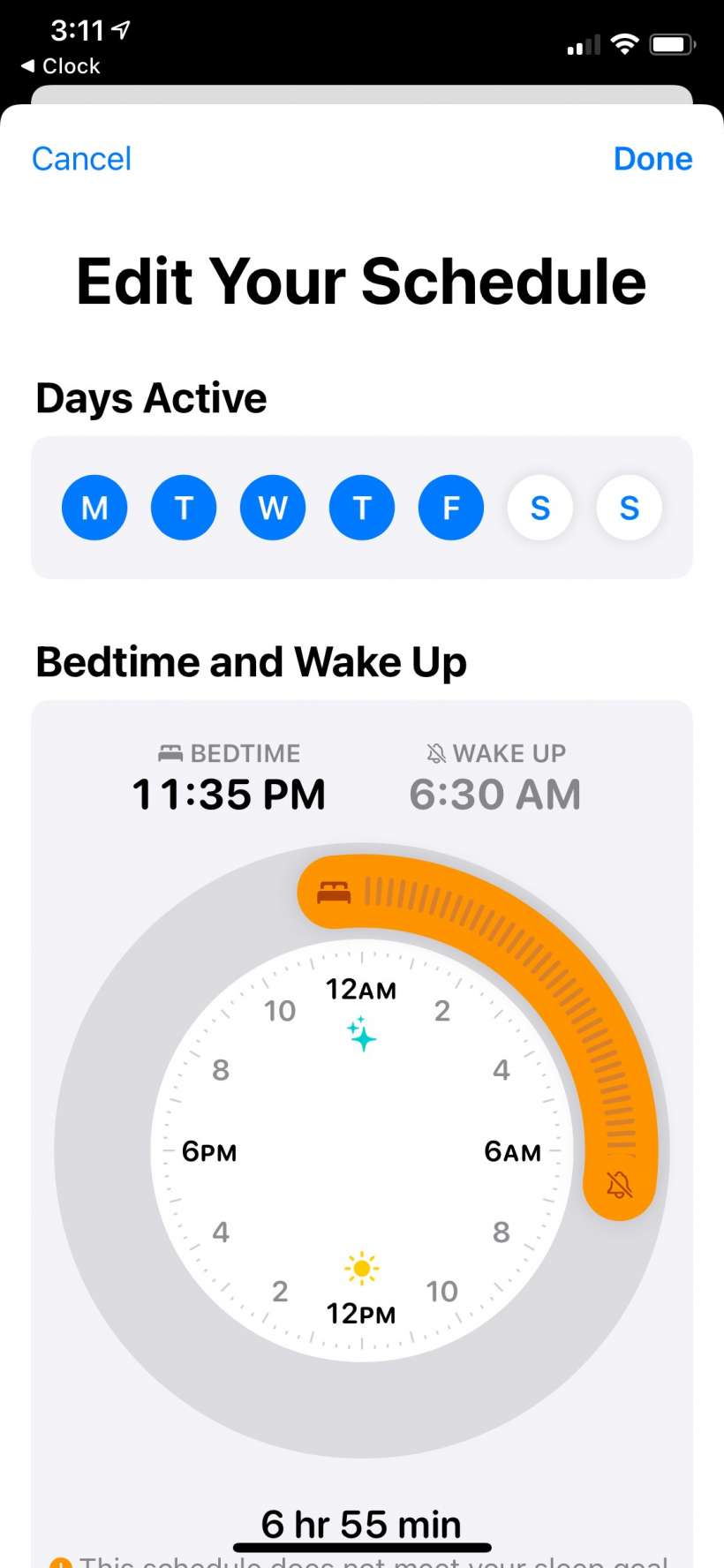 How to schedule Bedtime sleep schedule alarms on iPhone.