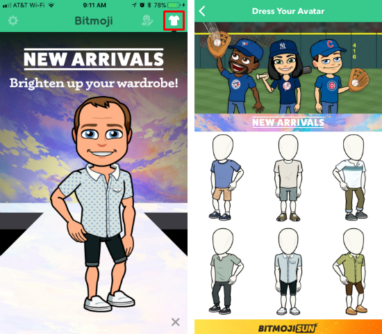 How to change your Bitmoji avatar's clothes on iPhone and iPad.