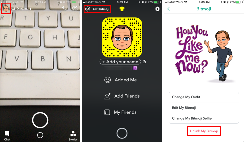 How to unlink Bitmoji from Snapchat on iPhone.
