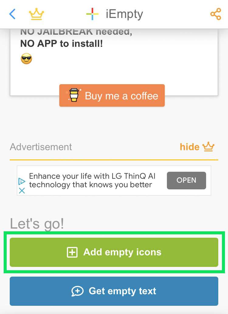 Add blank icons to iPhone home screen 1 Add blank icons to iPhone home screen 1