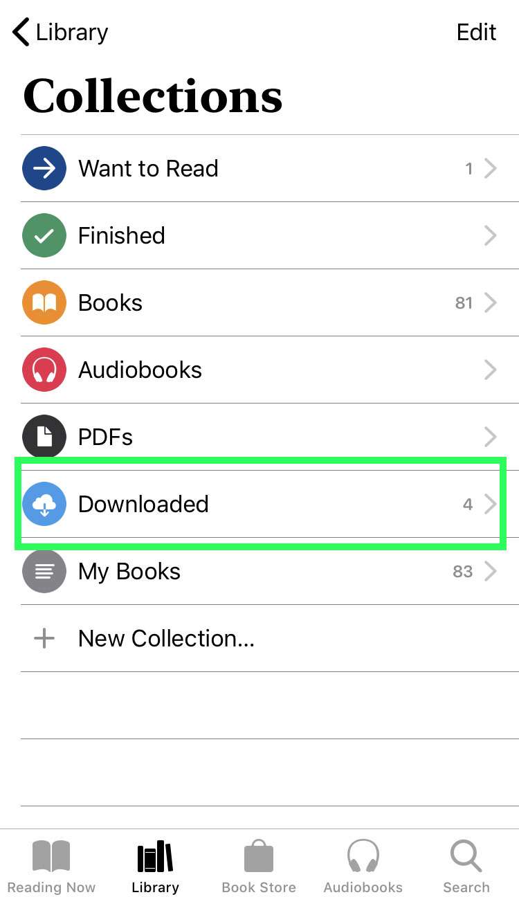 iOS Books collections