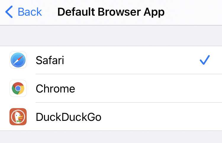 Default web browser iOS step 3