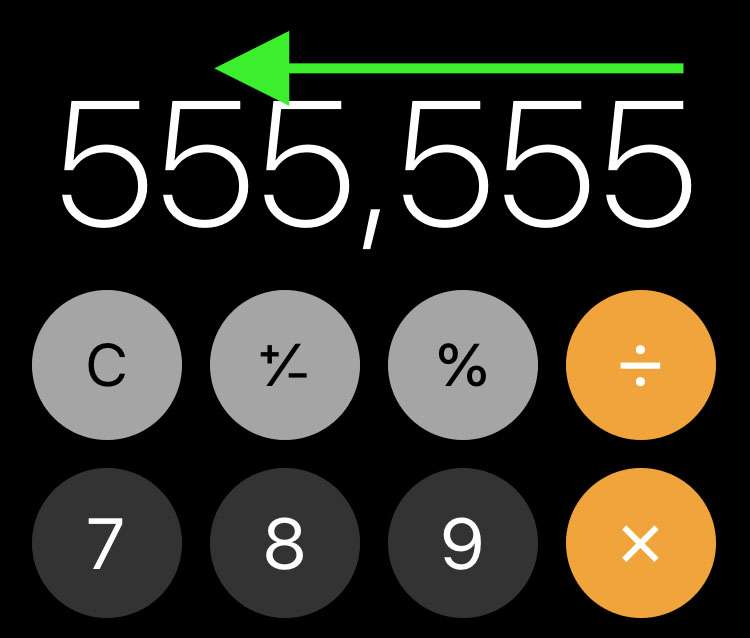 Delete button iOS calculator
