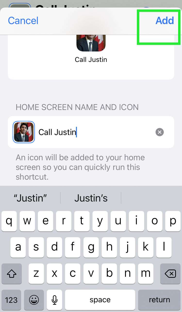Add contact to home screen 8