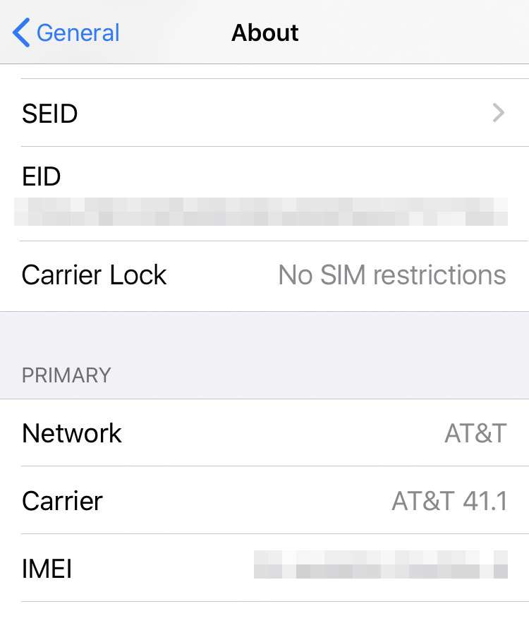 iPhone carrier unlock status