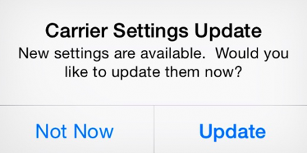 iPhone carrier settings update iPhone carrier settings update