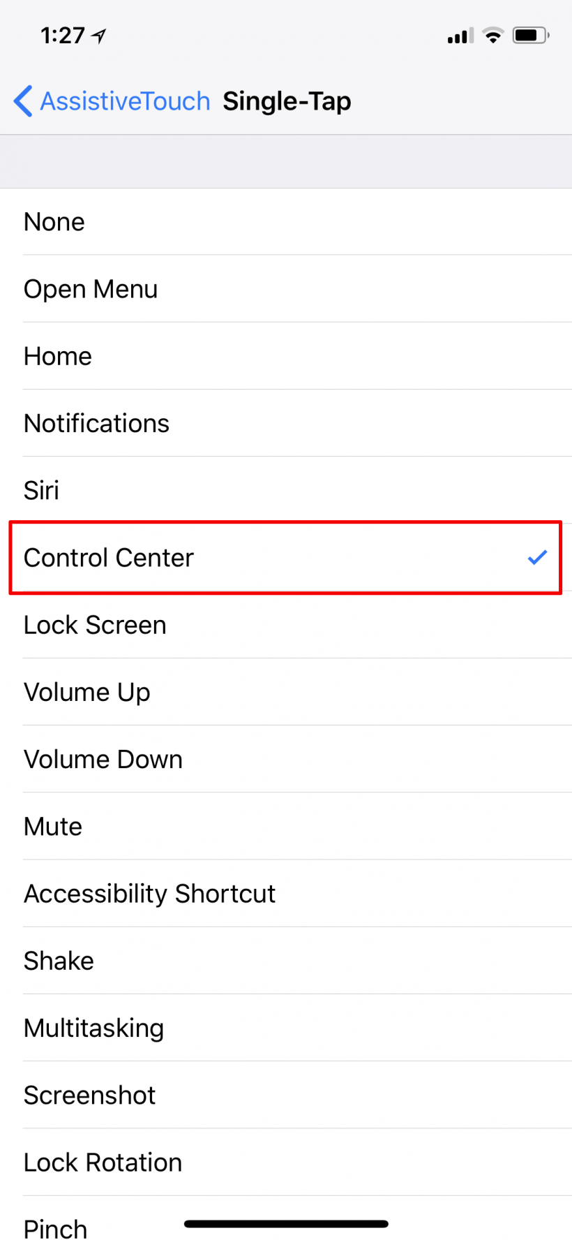 How to easily open Control Center on iPhone X with Assistive Touch.