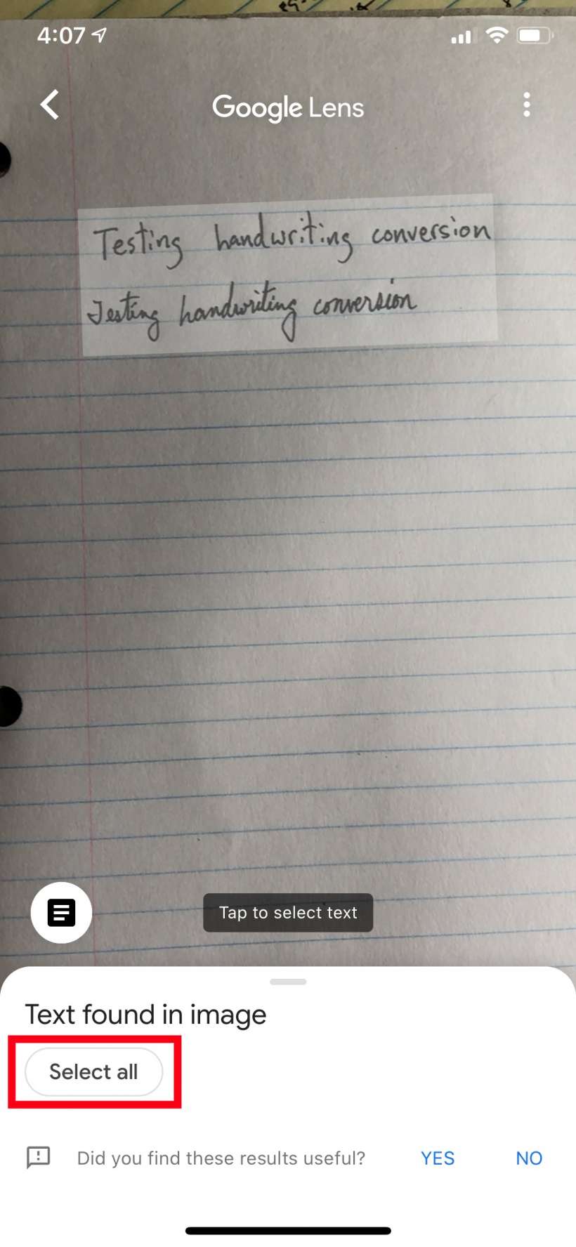 How to convert handwriting to text on iPhone and iPad using Google Lens OCR.