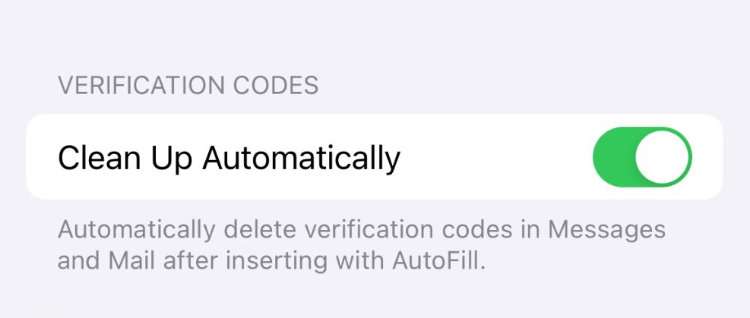 Clean up 2FA codes iOS