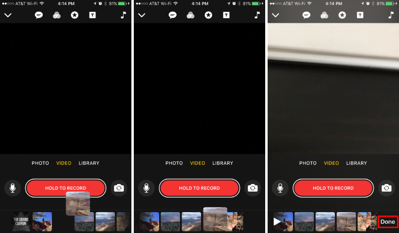How to rearrange frames in Clips on iPhone.