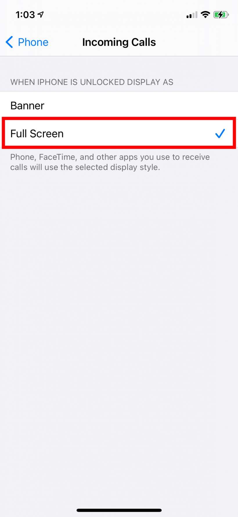 How to return to full screen call notifications on iPhone. How to return to full screen call notifications on iPhone.