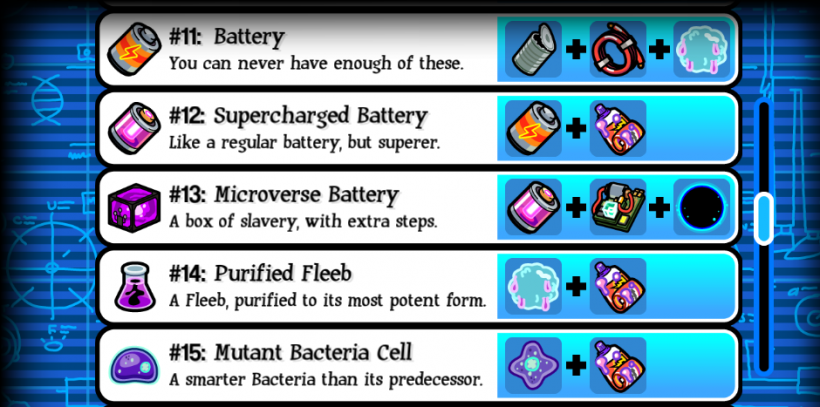 Pocket Mortys Crafting Recipes 11-15