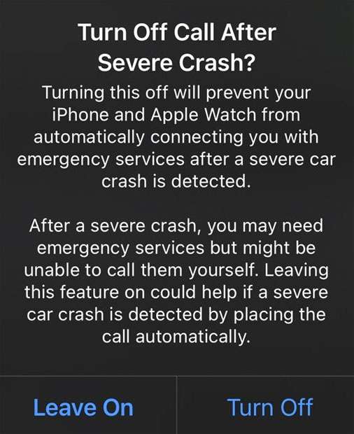 iOS Crash Detection