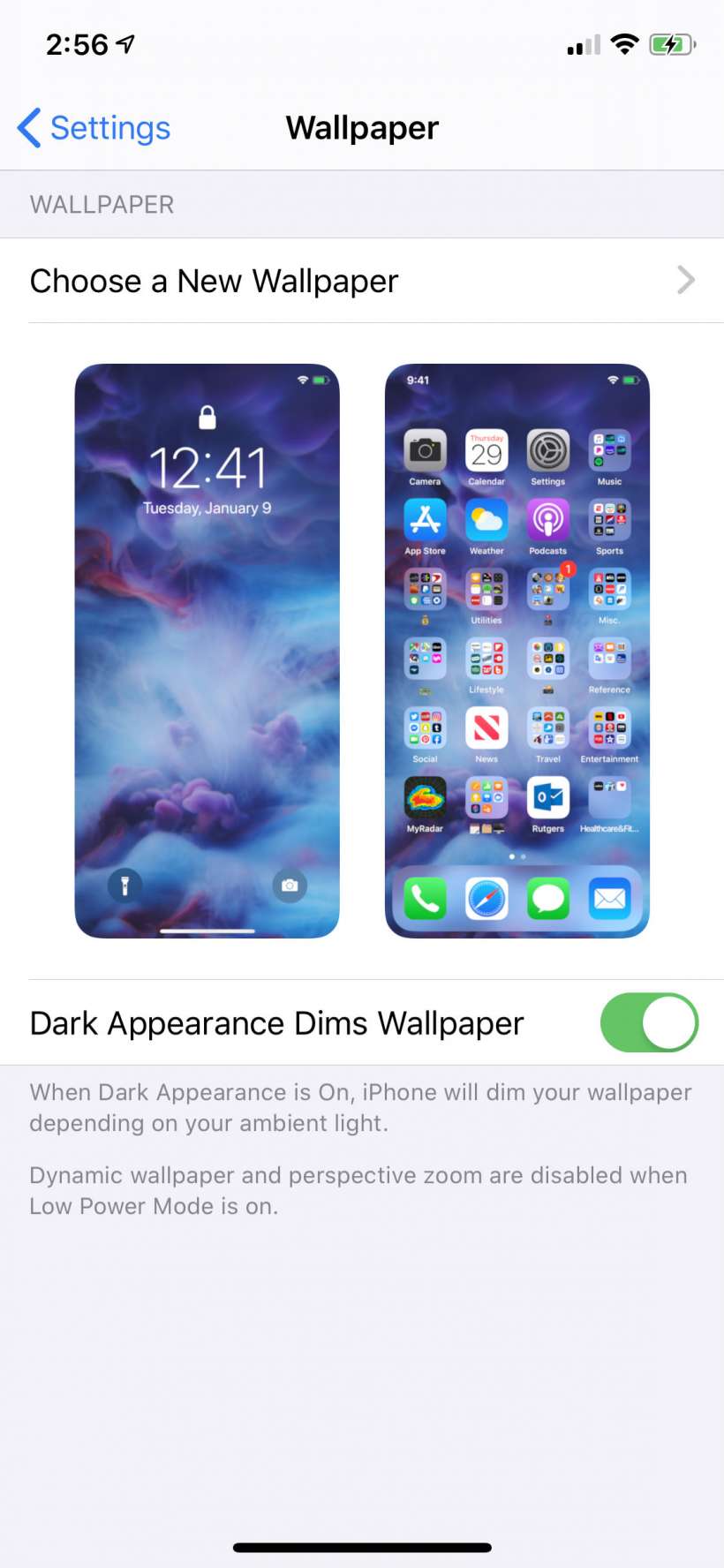 How to automatically dim iPhone and iPad wallpaper when dark mode is on.