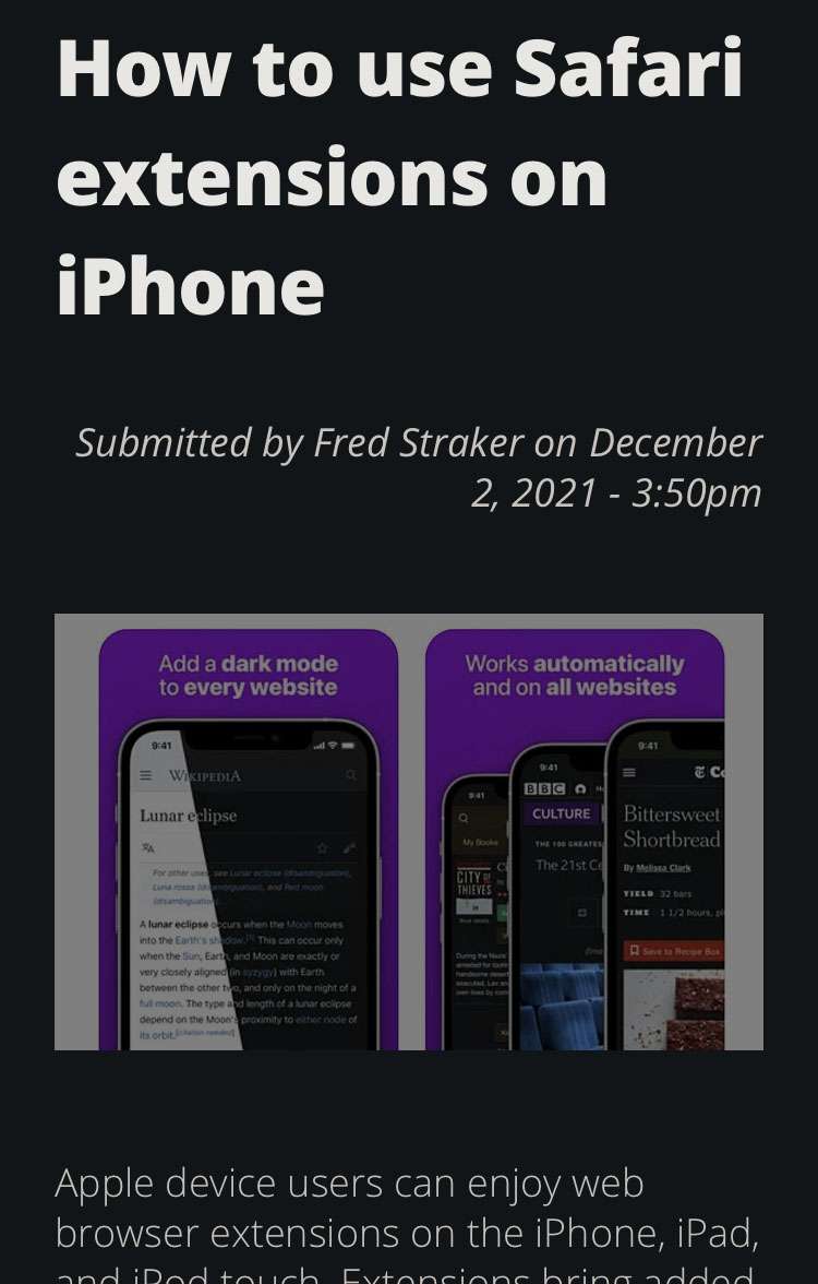 safari ios extensions dark mode