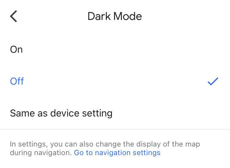 Google Maps dark mode 4