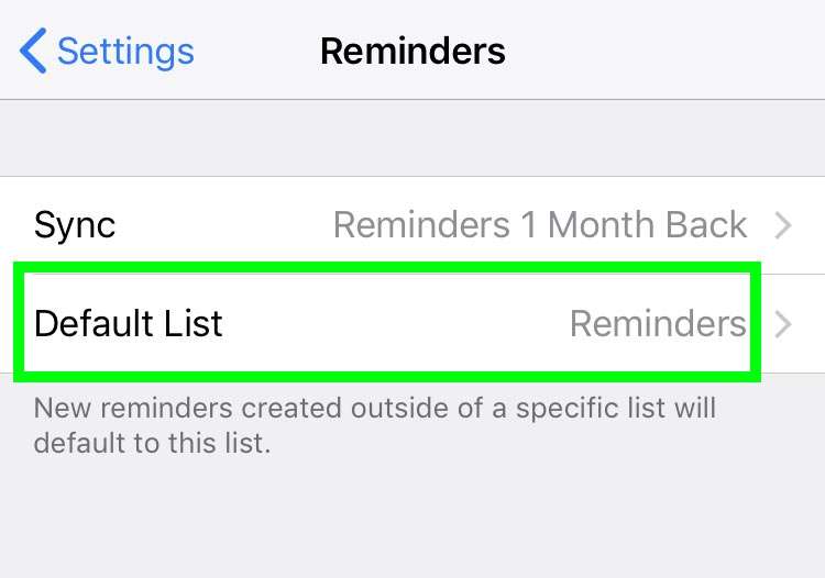 Default Reminders list 2 Default Reminders list 2