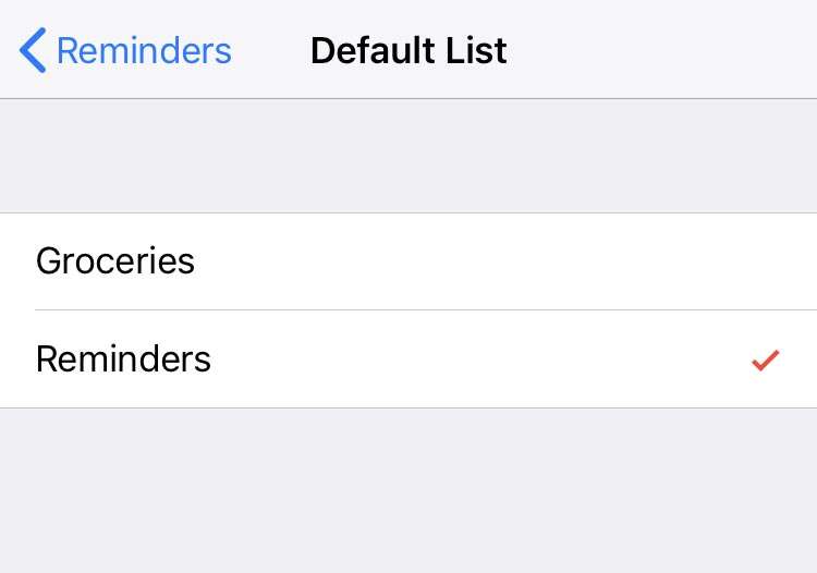 Default Reminders list 3