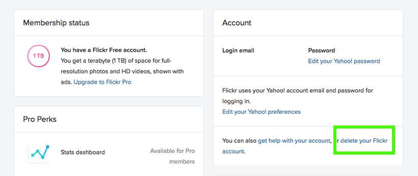 Delete Flickr account 3 Delete Flickr account 3