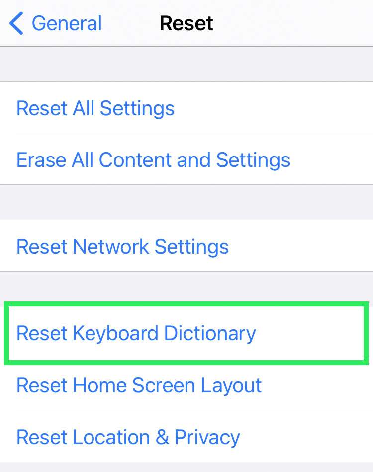 Reset iPhone autocorrect dictionary 3 Reset iPhone autocorrect dictionary 3