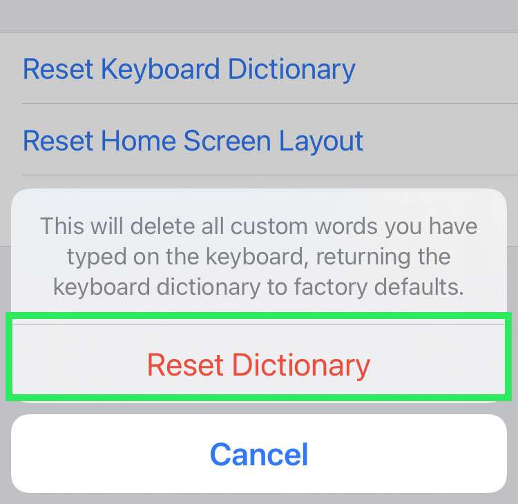 Reset iPhone autocorrect dictionary 5 Reset iPhone autocorrect dictionary 5