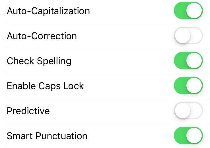 Disable Auto-Correction Disable Auto-Correction