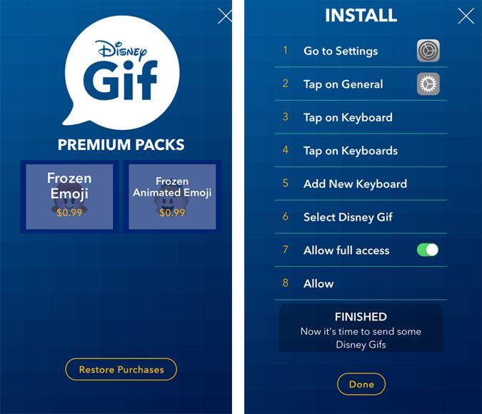 Disney gif install