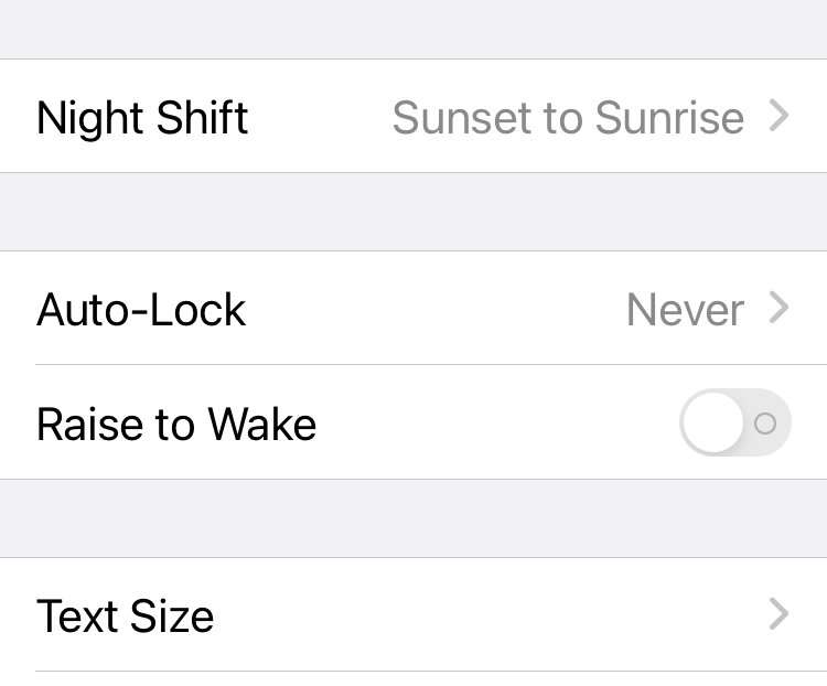 iPhone display settings