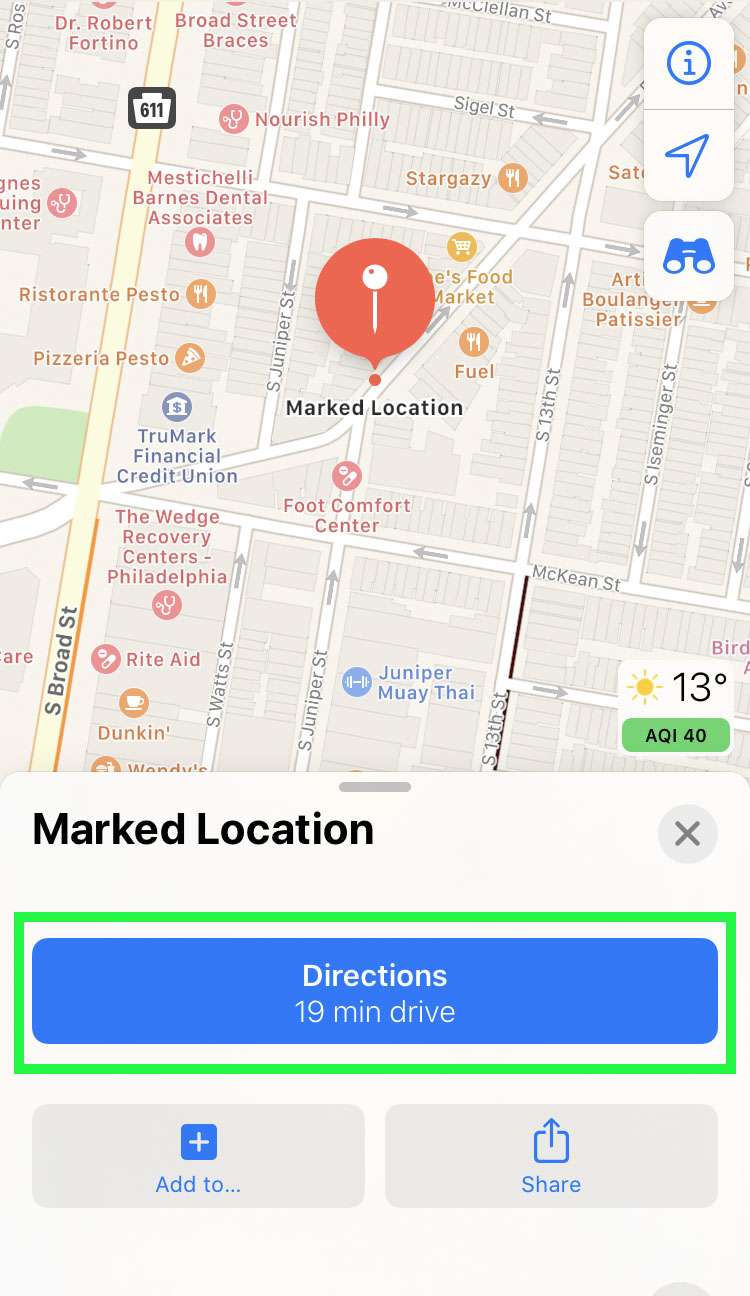 Apple Maps measure distance 4