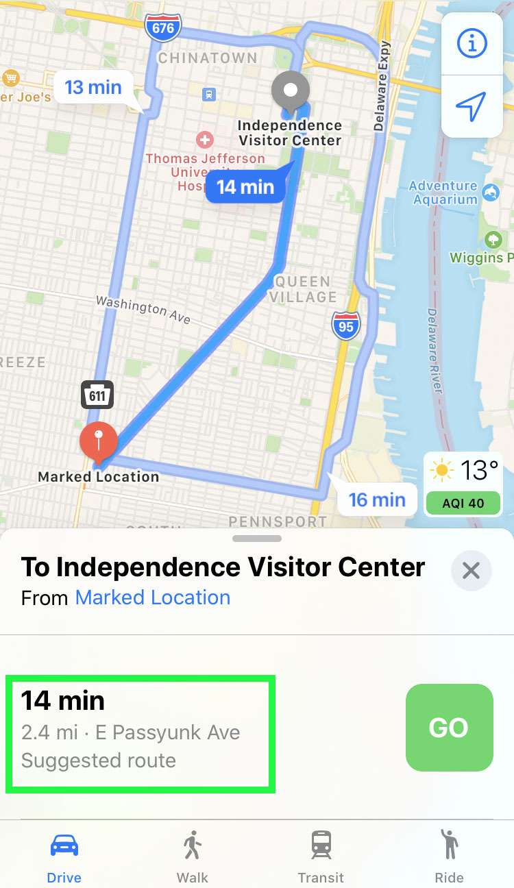 Apple Maps measure distance 7