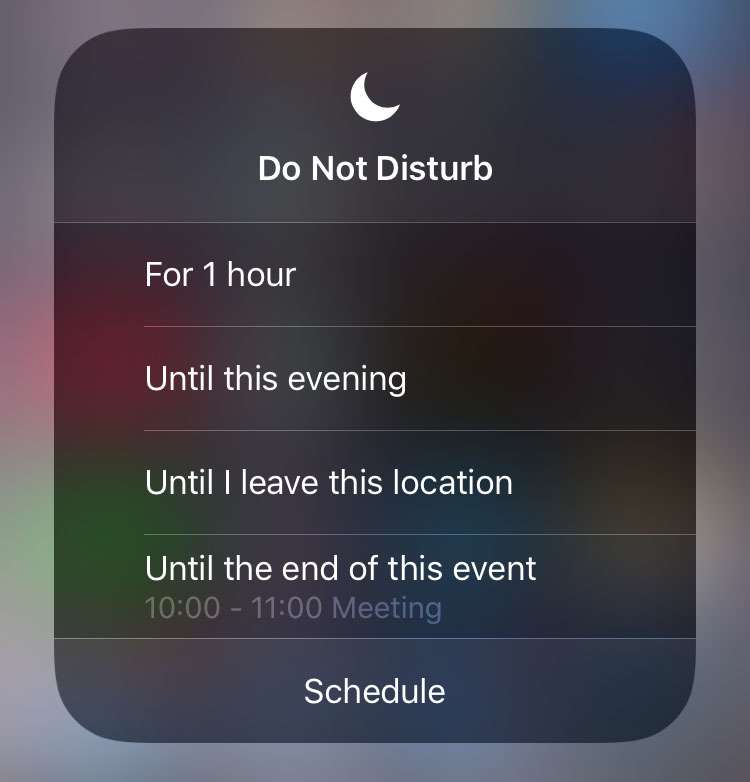 Do Not Disturb options