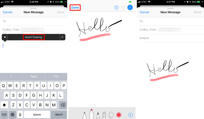 How to add drawings and handwriting to emails on iPhone and iPad.